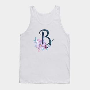 Floral Monogram B Pretty Lilac Bouquet Tank Top